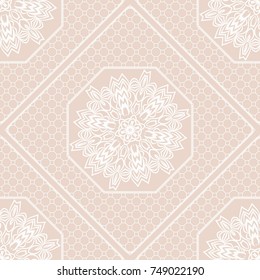 seamless vector ornament with geometric, mandala for clothes