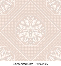 seamless vector ornament with geometric, mandala for clothes