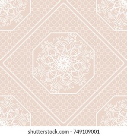 seamless vector ornament with geometric, mandala for clothes