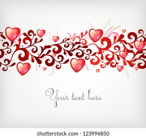 Seamless vector ornament with hearts. eps 10