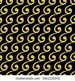 Seamless vector ornament. Modern background. Geometric modern golden wavy pattern