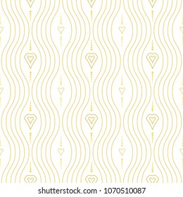 Seamless vector ornament. Modern background. Geometric modern golden wavy pattern