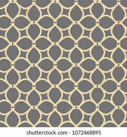 Seamless vector ornament. Modern background. Geometric modern gray and golden pattern