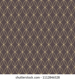 Seamless vector ornament. Modern background. Geometric modern brown and golden pattern