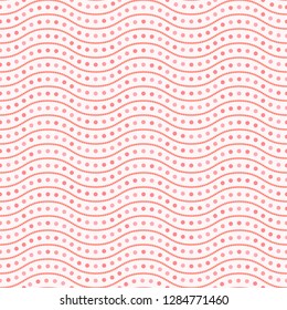 Seamless vector ornament. Modern background. Geometric modern dotted red and pink pattern