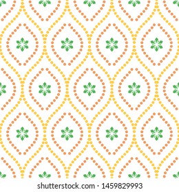 Seamless vector ornament. Modern background. Geometric modern dotted colored pattern