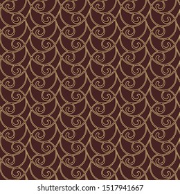 Seamless vector ornament. Modern background with golden waves. Geometric modern pattern