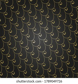 Seamless vector ornament. Modern background. Geometric modern black and golden pattern