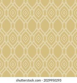 Seamless vector ornament. Modern background. Geometric modern yellow and white wavy pattern