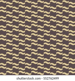 Seamless vector ornament. Modern background. Geometric pattern with repeating golden wavy elements.