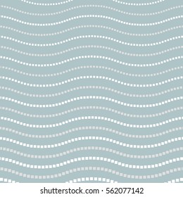 Seamless vector ornament. Modern background. Geometric pattern with repeating dotted wavy lines
