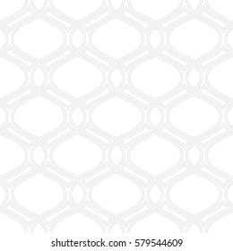 Seamless vector ornament. Modern background. Geometric pattern with repeating wavy silver lines