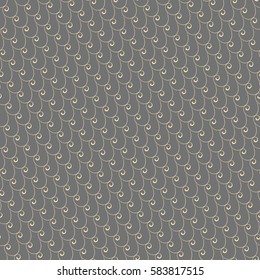 Seamless vector ornament. Modern background. Geometric pattern with repeating golden waves