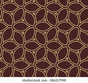 Seamless vector ornament. Modern background. Geometric pattern with repeating golden elements