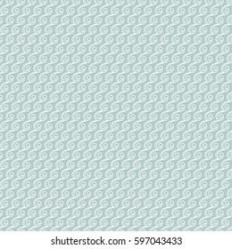 Seamless vector ornament. Modern background with white waves. Geometric modern pattern
