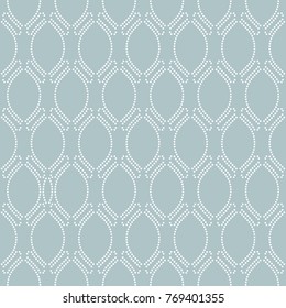 Seamless vector ornament. Modern background. Geometric modern dotted white pattern.