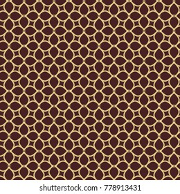 Seamless vector ornament. Modern background. Geometric modern brown and golden pattern