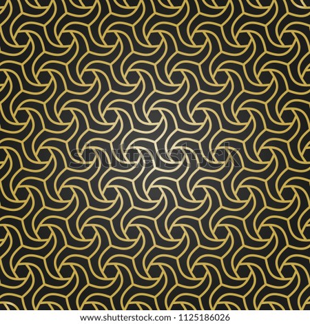 Seamless vector ornament. Modern black and golden background. Geometric modern pattern Stock photo © 