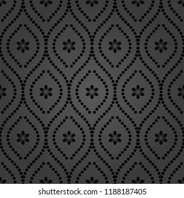 Seamless vector ornament. Modern dark background. Geometric modern pattern