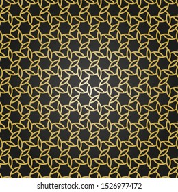 Seamless vector ornament. Modern dark background. Geometric modern golden pattern