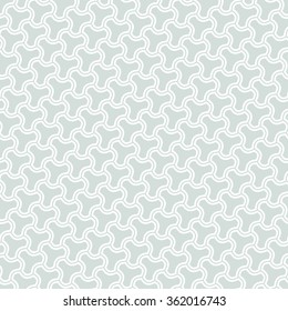 Seamless vector ornament. Modern geometric light blue pattern with white elements