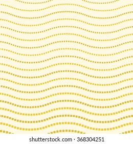 Seamless vector ornament. Modern geometric pattern with repeating golden dotted waves