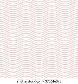 Seamless vector ornament. Modern geometric pattern with repeating pink wavy lines and circles