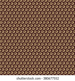 Seamless vector ornament. Modern geometric pattern with golden wavy lines