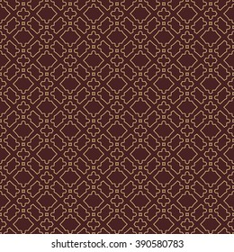 Seamless vector ornament. Modern geometric golden pattern with repeating elements