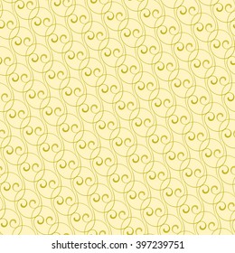 Seamless vector ornament. Modern geometric pattern with repeating golden waves