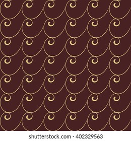 Seamless vector ornament. Modern geometric pattern with repeating golden waves