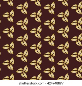 Seamless vector ornament. Modern geometric pattern with repeating elements. Brown and golden pattern