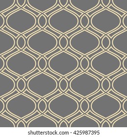 Seamless vector ornament. Modern geometric pattern with repeating golden wavy lines