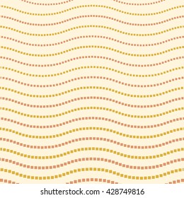 Seamless vector ornament. Modern geometric pattern with repeating wavy dotted lines