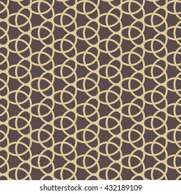Seamless vector ornament. Modern geometric pattern with repeating elements. Brown and golden pattern
