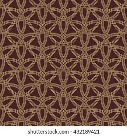 Seamless vector ornament. Modern geometric pattern with repeating elements. Brown and golden pattern
