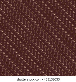 Seamless vector ornament. Modern geometric pattern with repeating elements. Brown and golden pattern