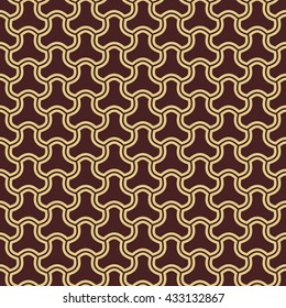 Seamless vector ornament. Modern geometric pattern with repeating elements. Brown and golden pattern