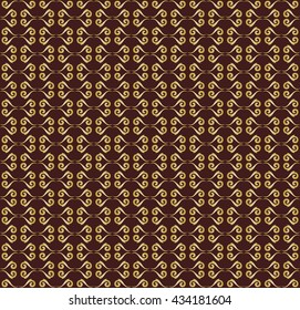 Seamless vector ornament. Modern geometric pattern with repeating elements. Brown and golden pattern