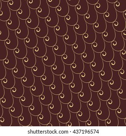 Seamless vector ornament. Modern geometric pattern with repeating elements. Brown and golden pattern