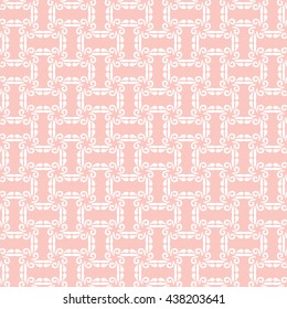 Seamless vector ornament. Modern geometric pattern with repeating elements. Pink and white pattern