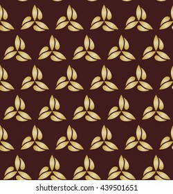 Seamless vector ornament. Modern geometric pattern with repeating elements. Brown and golden pattern