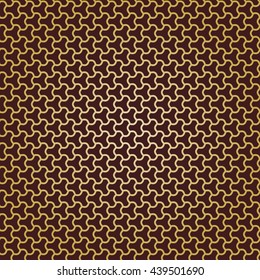 Seamless vector ornament. Modern geometric pattern with repeating elements. Brown and golden pattern