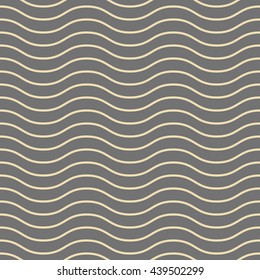 Seamless vector ornament. Modern geometric pattern with repeating golden wavy lines