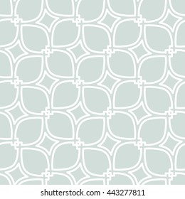 Seamless vector ornament. Modern geometric pattern with repeating elements. Light blue and white pattern