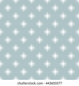 Seamless vector ornament. Modern geometric pattern with repeating elements. Light blue and white pattern
