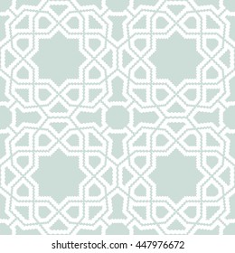 Seamless vector ornament. Modern geometric pattern with repeating elements. Light blue and white pattern