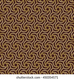 Seamless vector ornament. Modern geometric pattern with repeating elements. Brown and golden pattern