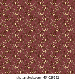 Seamless vector ornament. Modern geometric pattern with repeating golden waves