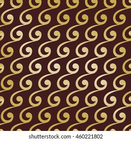 Seamless vector ornament. Modern geometric pattern with repeating golden waves